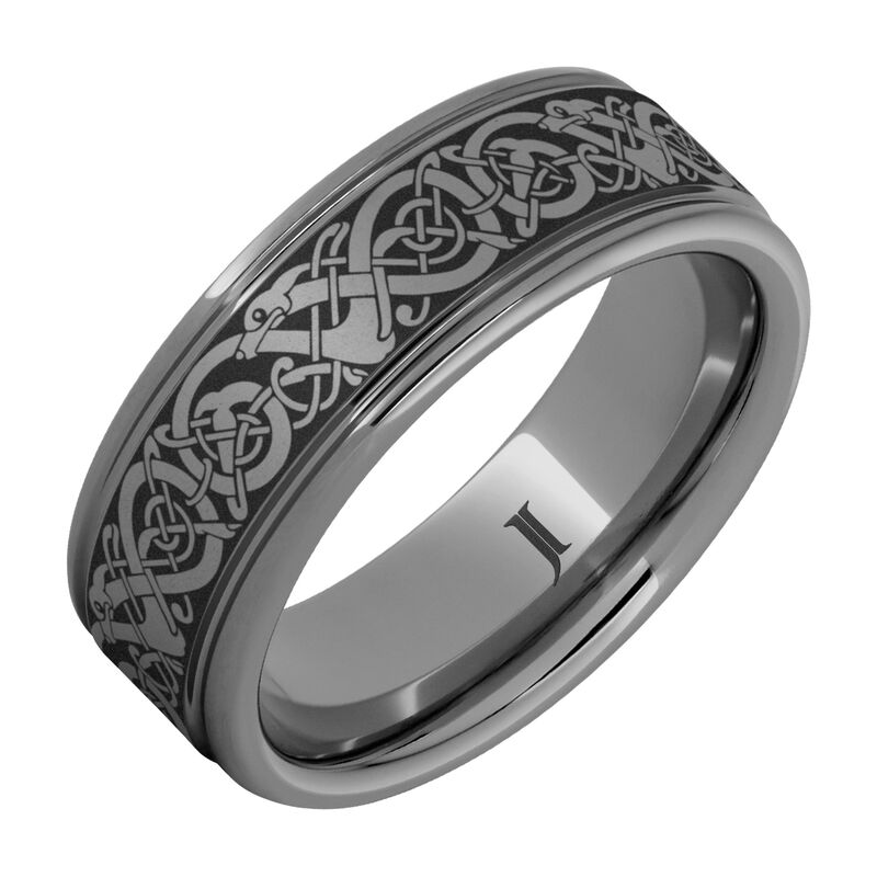 Men's Viking & Tungsten Carbide & Tungsten Carbide Wedding Ring (8mm) image number null